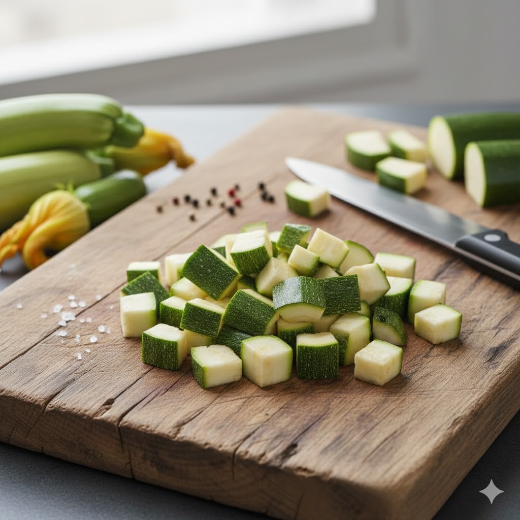 Zucchini or Baby Marrow cubes-image